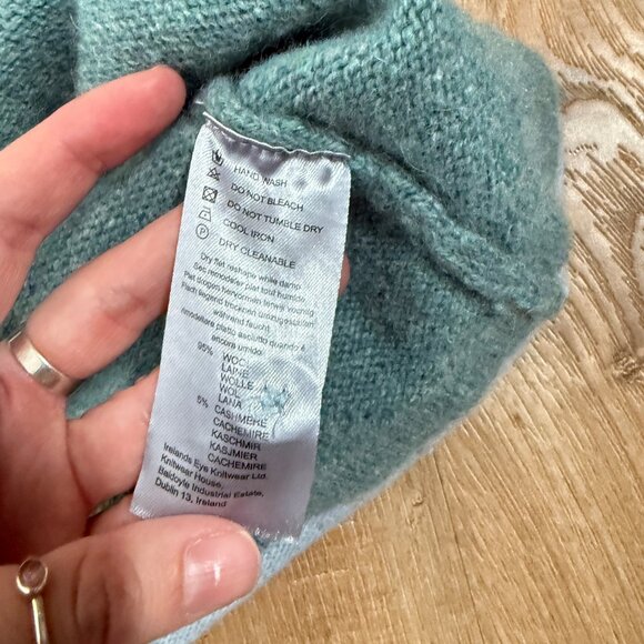 Irelands Eye Women's Wool Cashmere Green Cardigan Irish Coastal Earthy M - Picture 6 of 6